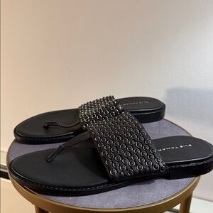 Elie Tahari Black Leather Sandals